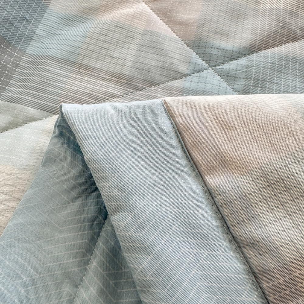 100% Baumwolle Bettüberwurf Steppdecke Tagesdecke Leichte Tagesdecken mit Präge Wohndecke aus Gesteppt Bettdecke für Einzelbett Doppelbett (Hellblau,200x230cm)