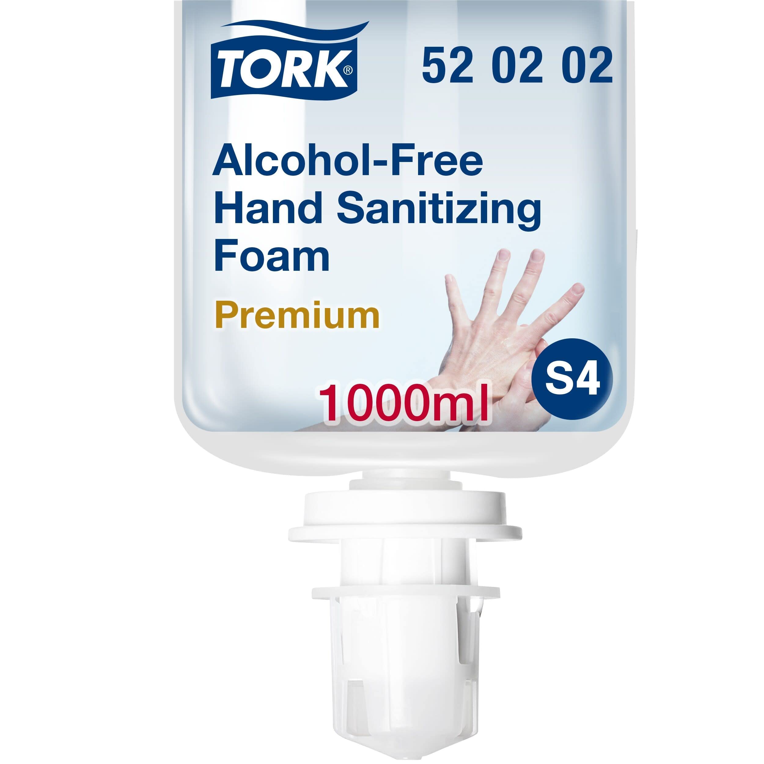 Tork Mousse désinfectante pour les mains sans alcool S4, pas de parfum, 1 bouteille, 1000 ml, 520202