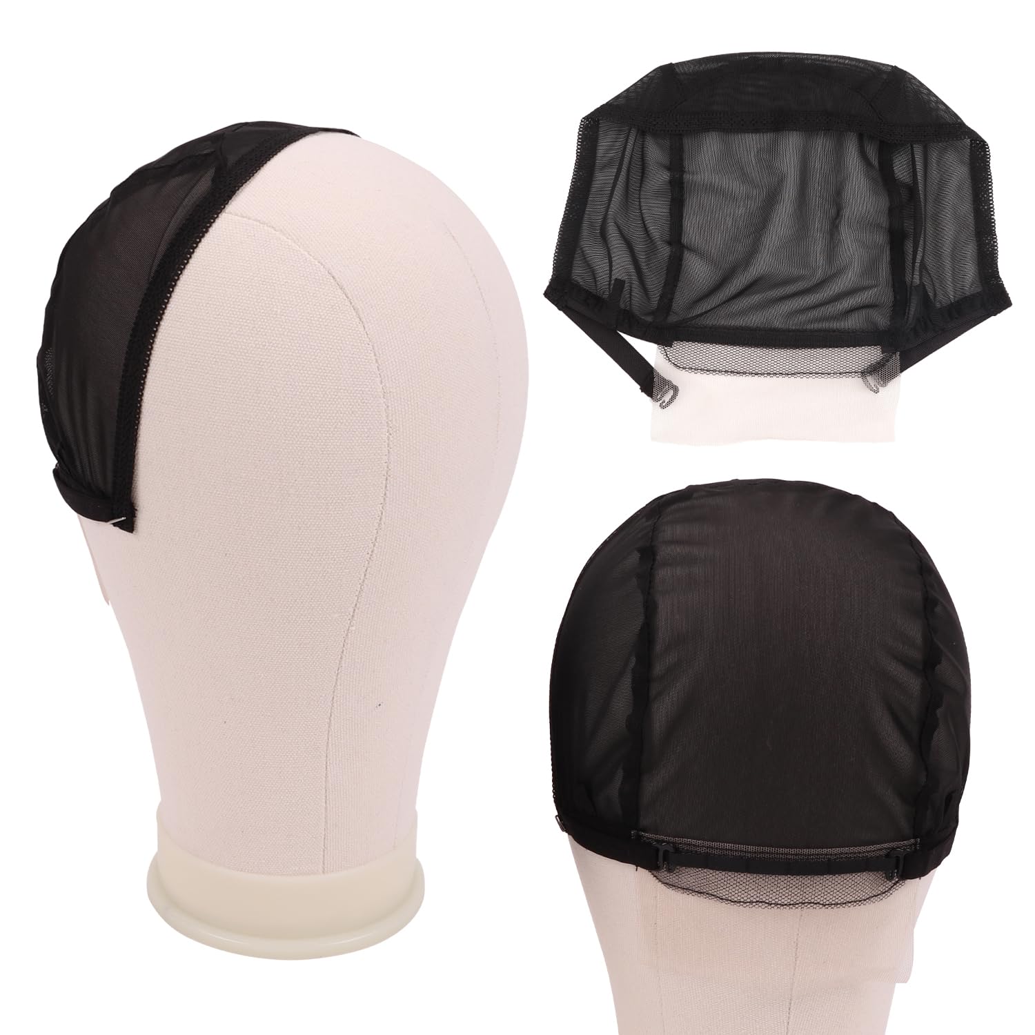 Adjustable U Part Wig Cap for Making Wig, Breathable Mono Lace Wig Cap for Sewing Lace Front Wigs, DIY Half-wig Mesh Cap for Beginners & Daily Wearers (13x6 inches)