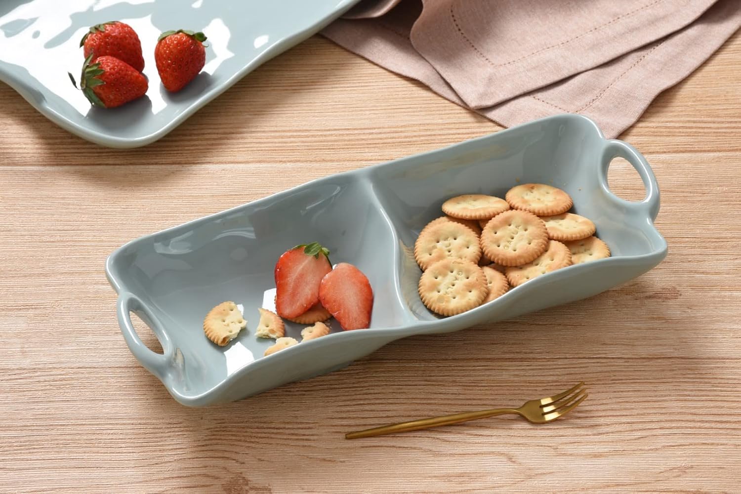 Pampa Bay Shatterproof Melamine 2 Section Server, 12.5 x 5.5 Inch, Food, Freezer, Dishwasher Safe, Aqua - Image 7