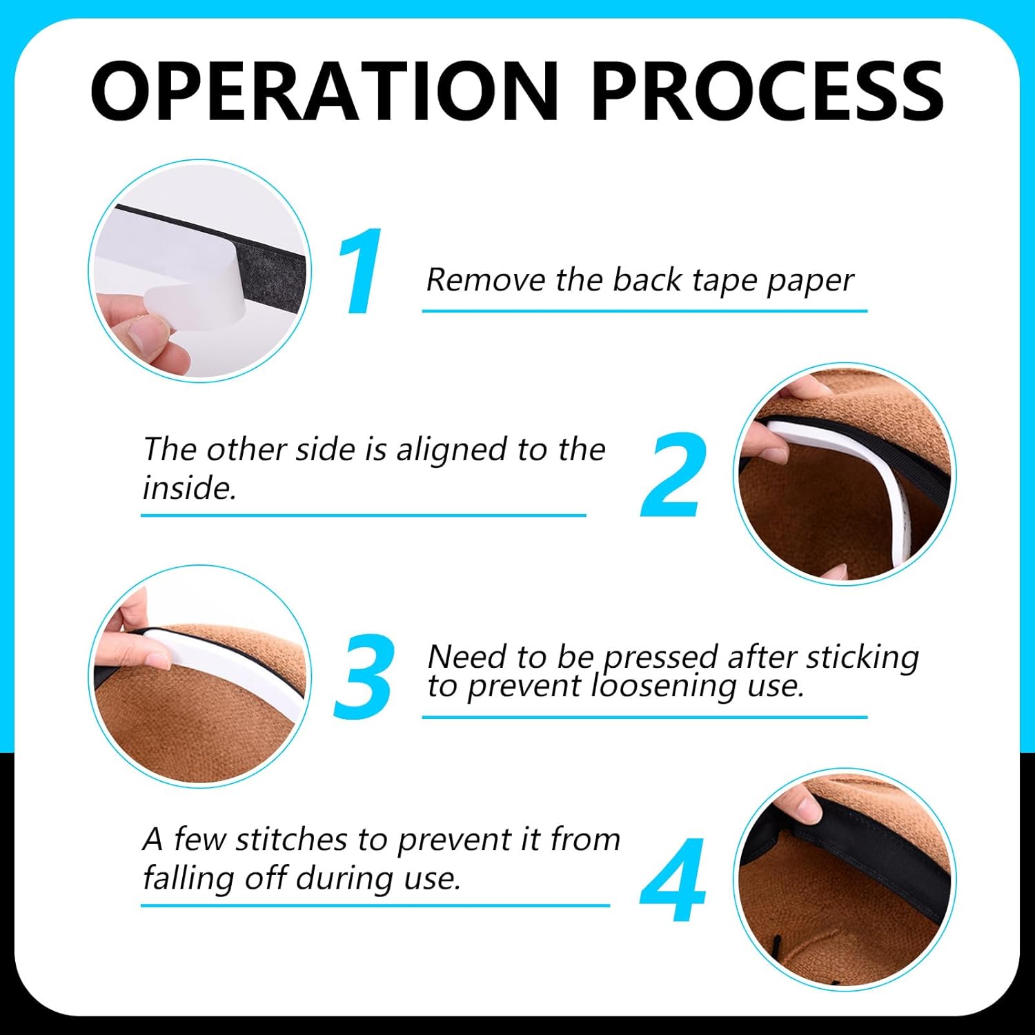 Hat Sizer Reducer Insert, Foam Self-Adhesive Fitted Hat Size Reducer Sizing Tape Adjuster Filler Liner to Make Smaller for Hat Cap
