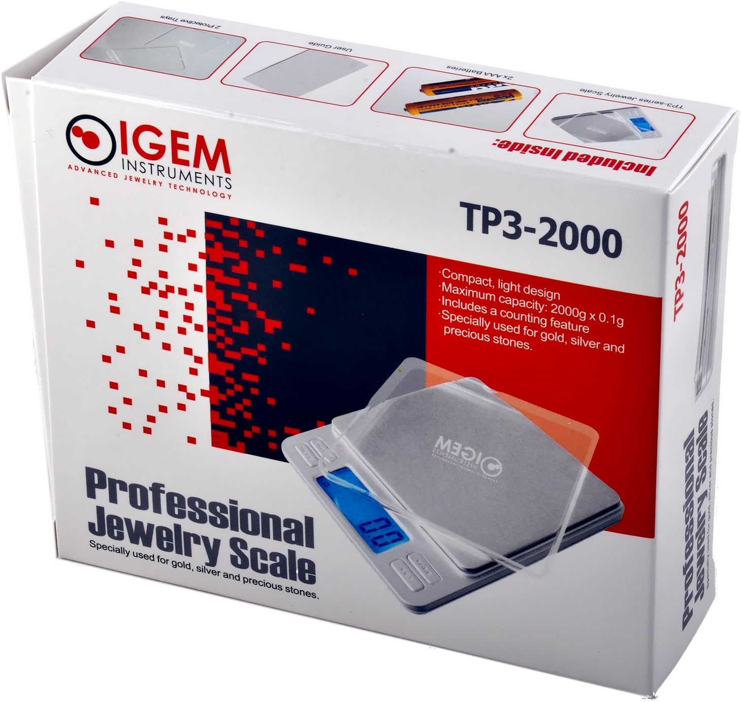 IGEM Jewelry and Gold Weighing Gram Scale 2000g x 0.1g