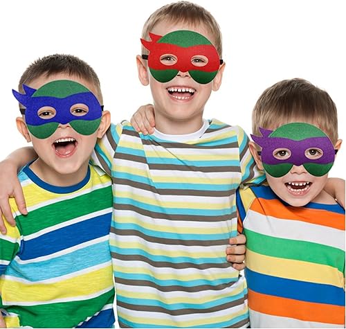 Miniatura 5 de Paquete de 28 máscaras de tortugas para niños, máscara de tortugas, suministros de fiesta de cosplay, máscaras de fiesta, disfraces de tortugas
