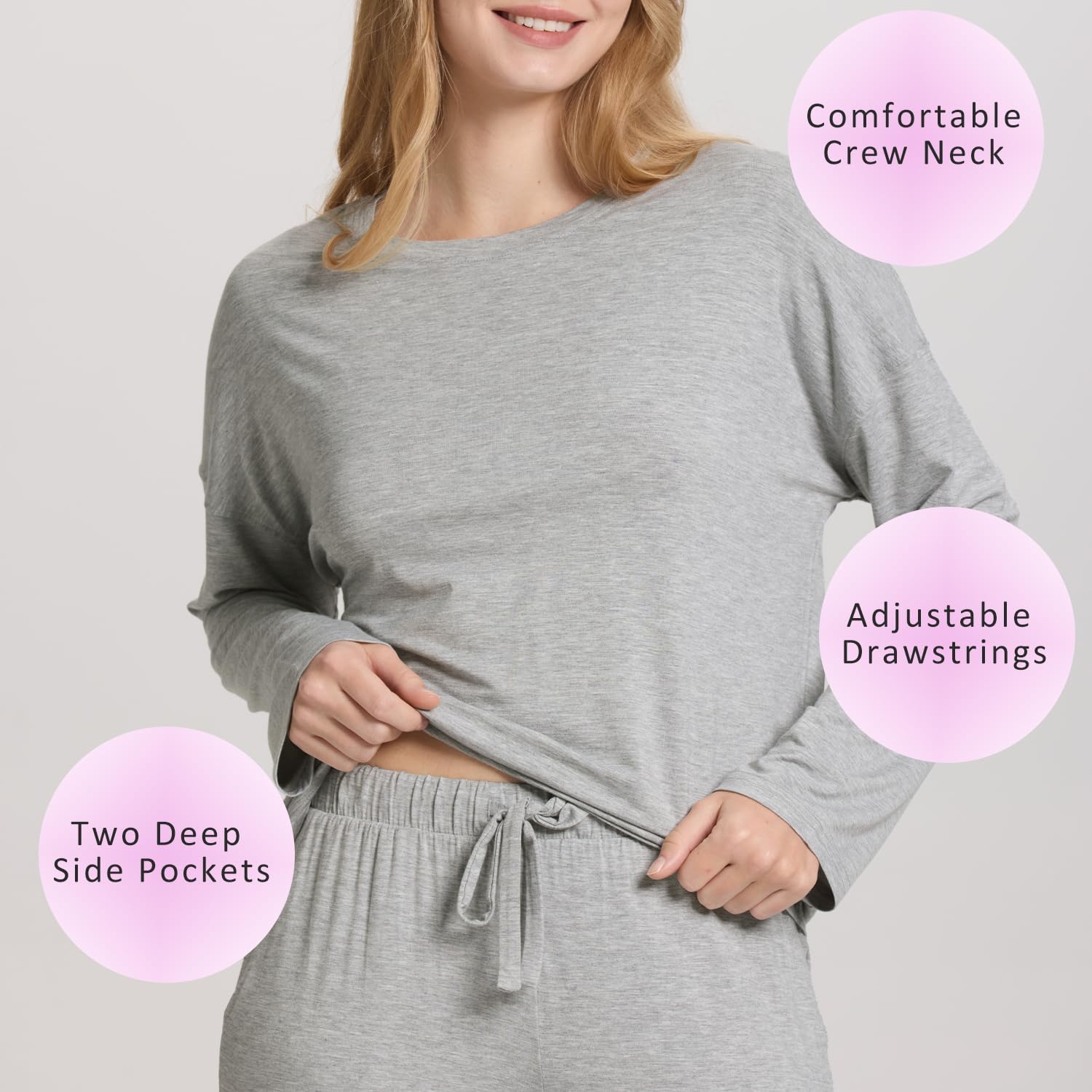 TOSMO Women Pajama Sets Viscose from Bamboo Long Sleeve Sleepwear Super-Soft Comfy Button Down Lounge Sleep Cooling Pjs - Image 5
