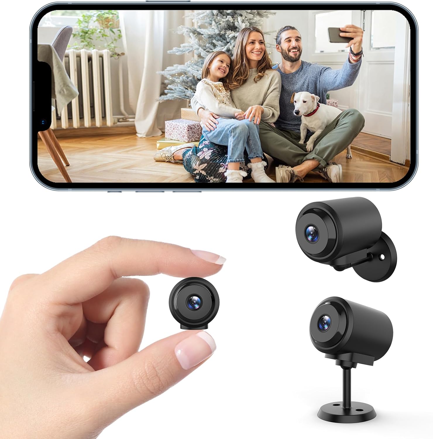 Mini Digicam,HD Safety Digicam WiFi Wi-fi Cameras SD Card Storage & App Management,Wi-fi Surveillance,Movement Detection and Evening Imaginative and prescient for Indoor