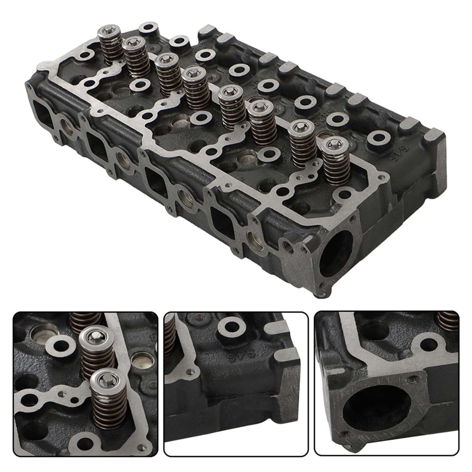 Cylinder Head with Full Shim Set Kit Replacement for Mitsubishi S4S Engine