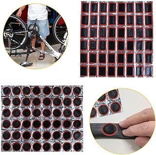 Shuxy 96pcs Bike Tire Repair Kit Bicycle Tire Patch Hardened Levers Not Self-Adhesive Rubber Patch Outdoor Cycling Bicycle Tire Lever Rasp Tool for All Inflatable Inner Tubes in Road Emergency
