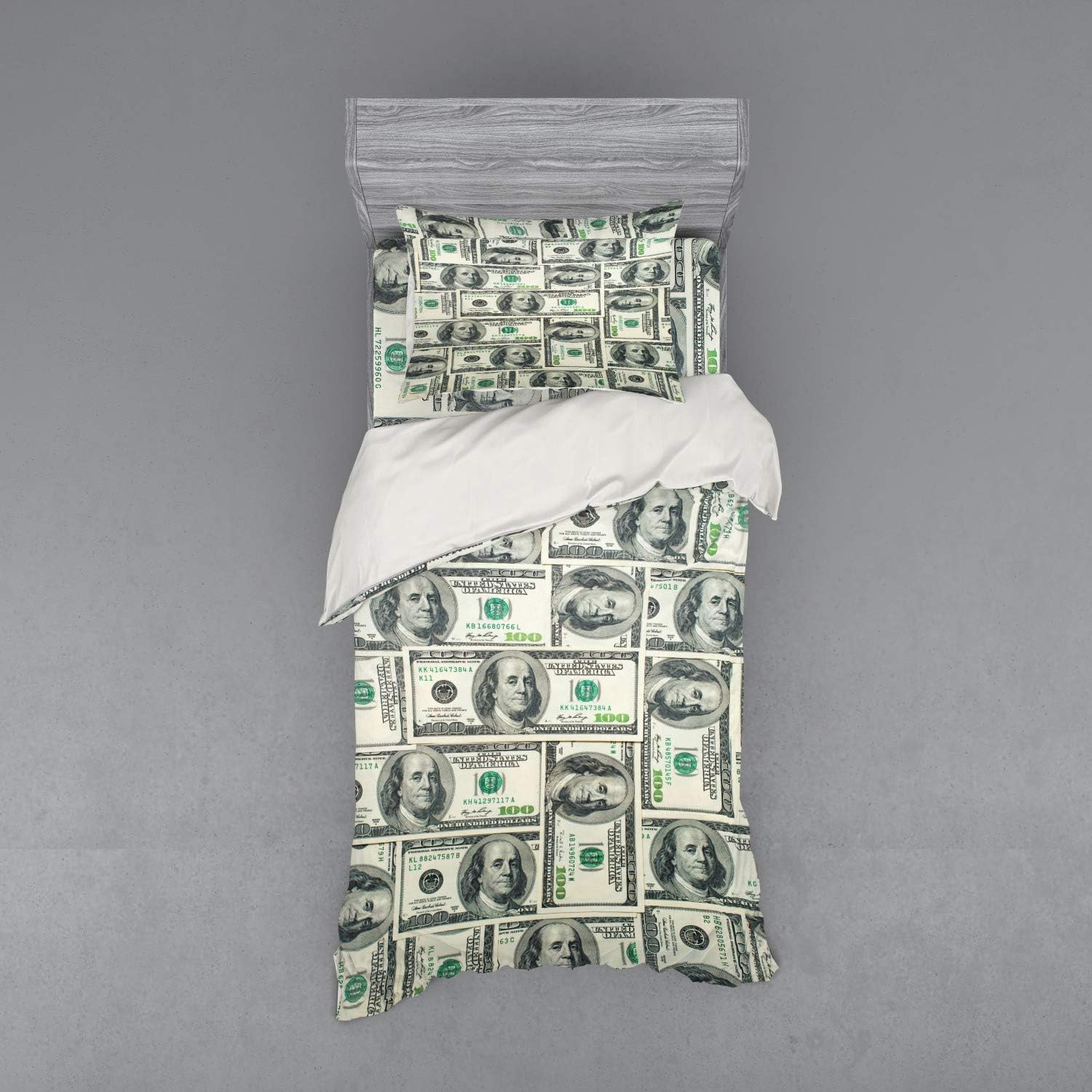 Ambesonne Money Duvet Cover Set, Dollar Bills of United