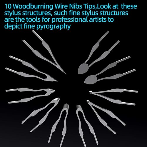 Miniatura 3 de Kit de quemador de madera, herramienta de combustión de madera, kit de quemador de madera de temperatura ajustable digitalmente, kit de herramientas