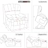 M MCombo Fernsehsessel mit Aufstehhilfe Elektrisch Verbreiterte Rückenlehne Sessel mit Aufstehhilfe Massage & Heizung Relaxsessel mit Liegefunktion bis 145° USB 7102 (Stoff Beige)
