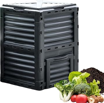 Large Garden Composter Bin,High-Capacity Garden Composter,Outdoor Garden Compost Converter,PP Material Top Lid and Bottom Door,Food Waste Composter,for Garden, Backyard, Balcony