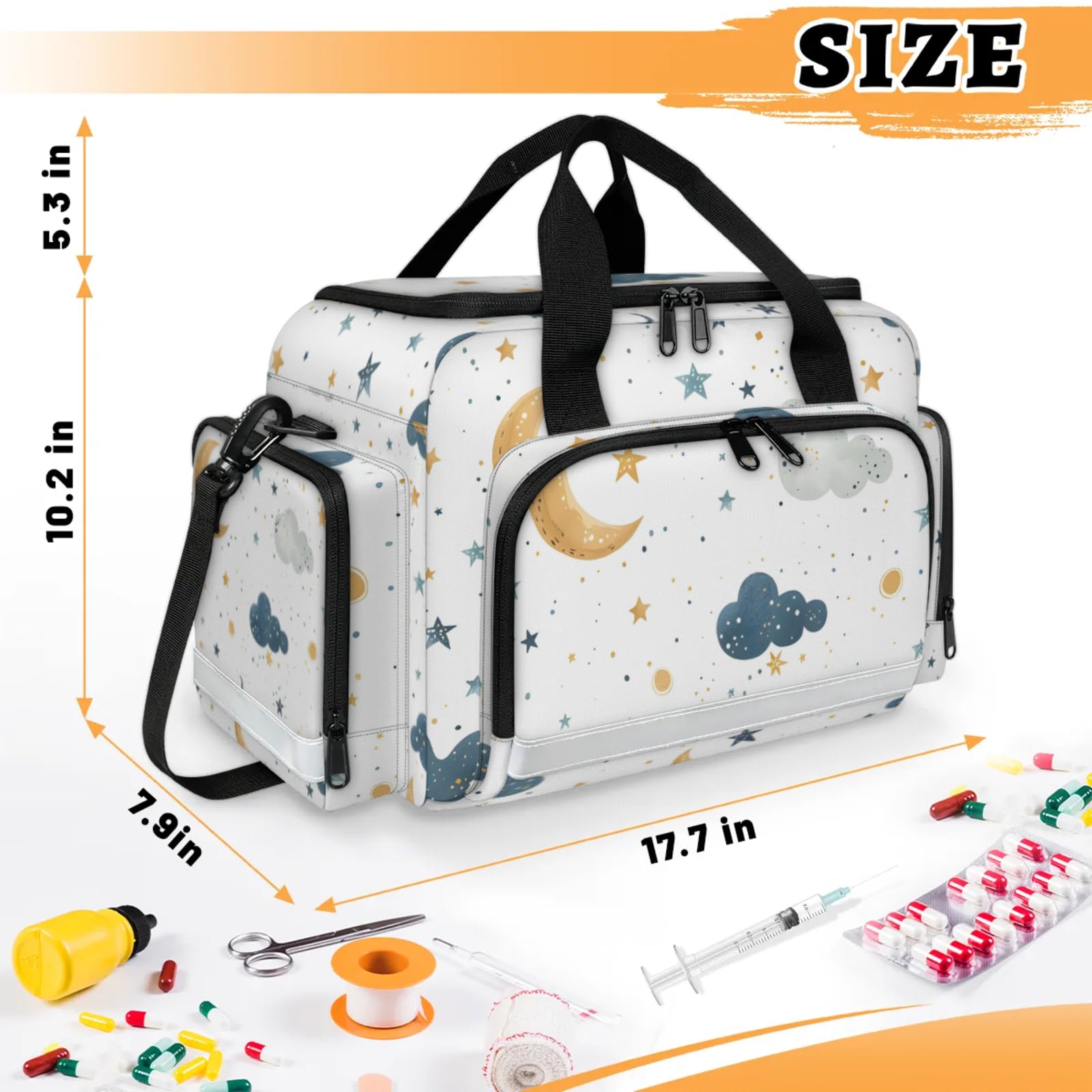 GzLeyigou First Aid Bags Empty, Veteran Clouds Emergency Bag First Aid Kit Multiple Compartment Kit Carrier On Call Trauma Bag For Paramedics Emergency Medical Supplies Kit