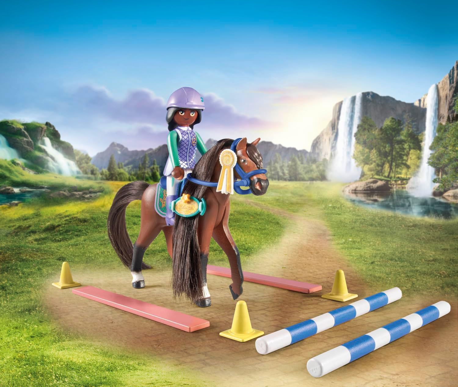 Playmobil Horses of Waterfall: Jumping Arena with Zoe and Blaze