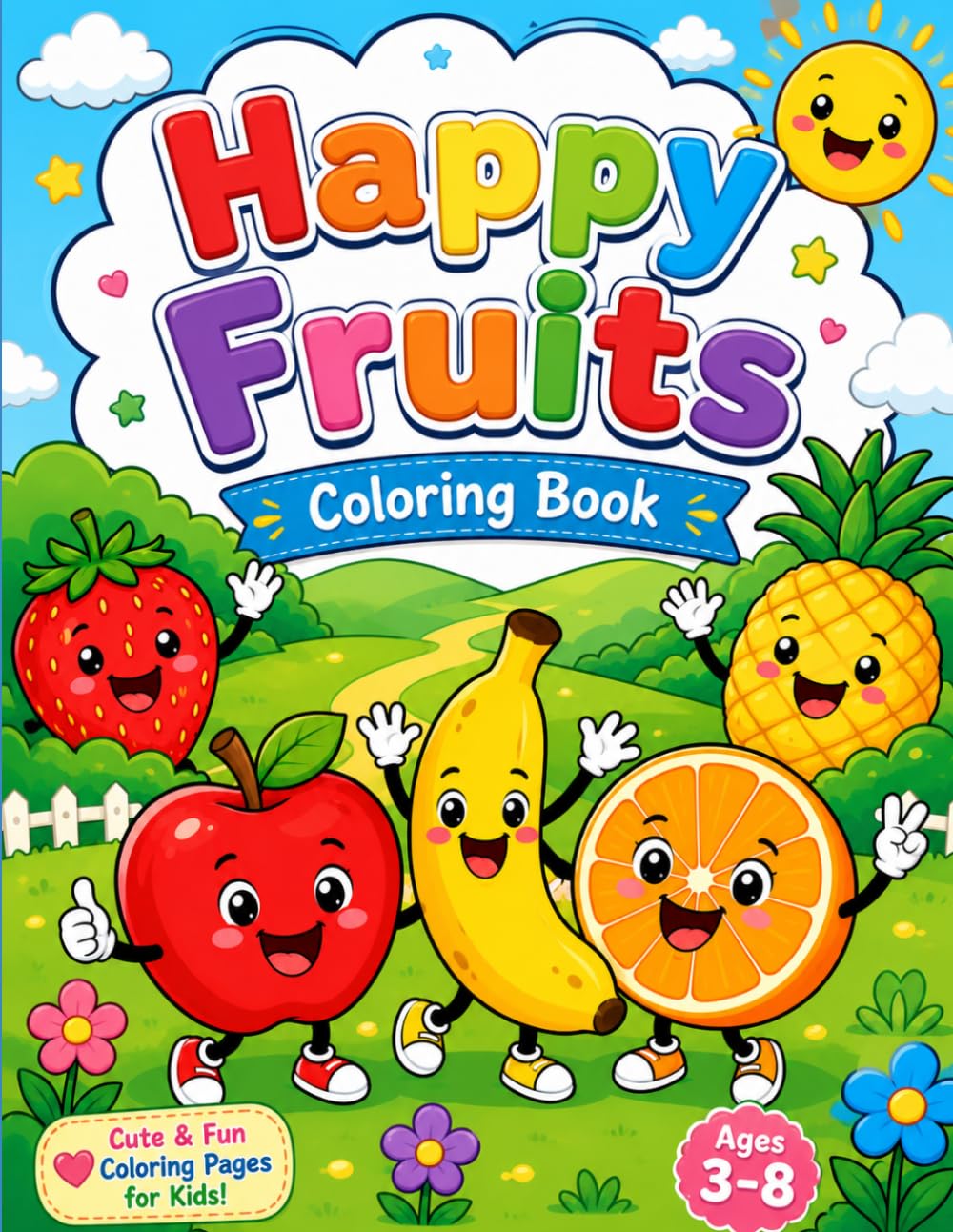 Happy Fruits: Coloring Book