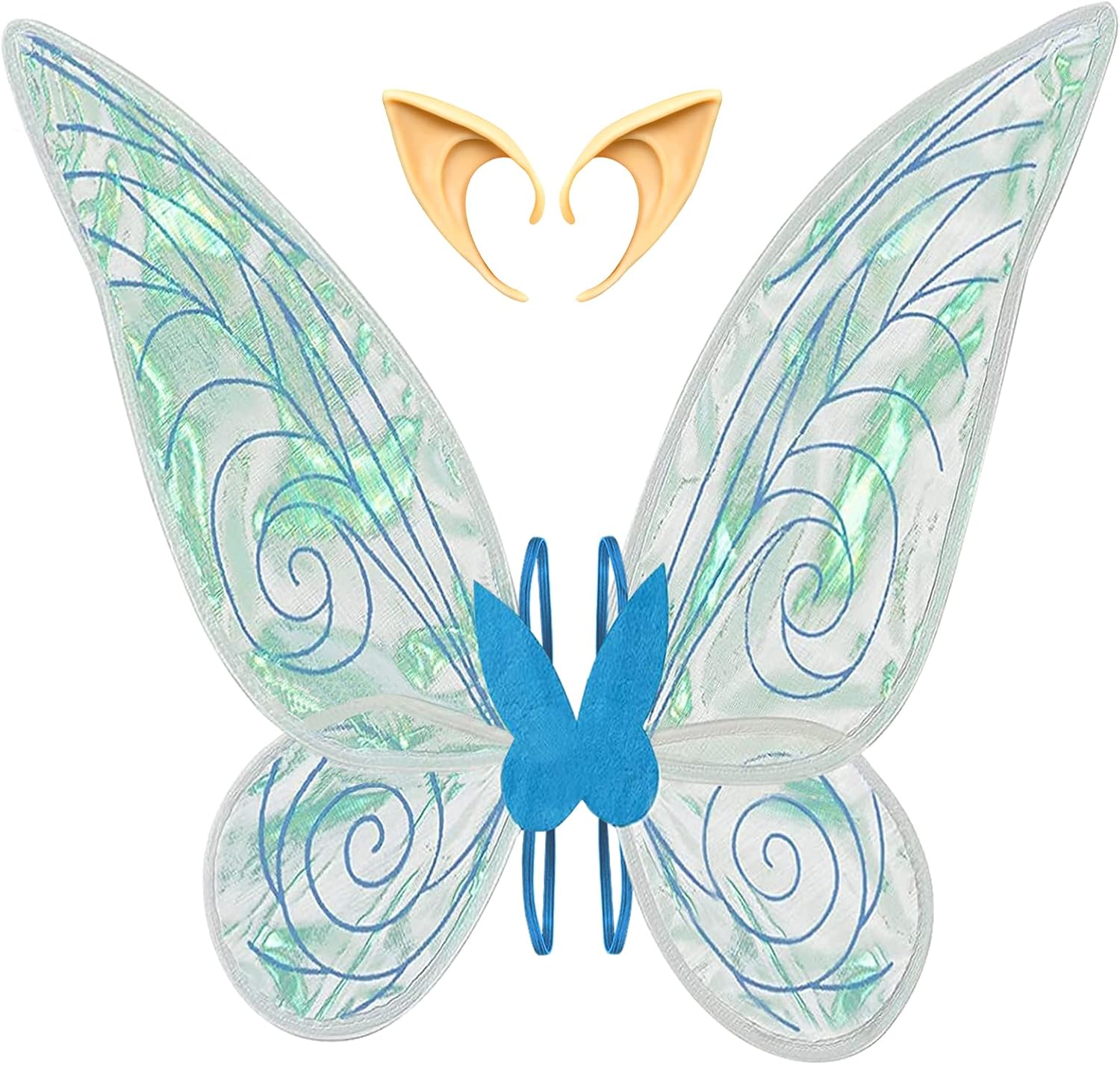 quescu Alas de hadas para adultos, alas de mariposa para niñas, alas de ángel brillantes, disfraz de hada para mujer, disfraz de fiesta de Halloween