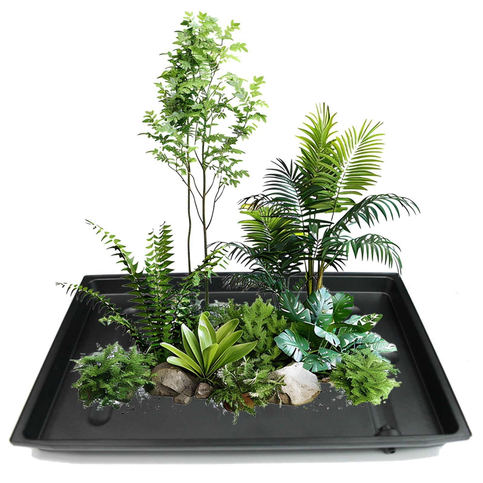 Bac de Récupération D'huile Noir pour Plantes, Bac de Plateau INOX D'huile sous Voiture, Facile à Nettoyer et Polyvalent