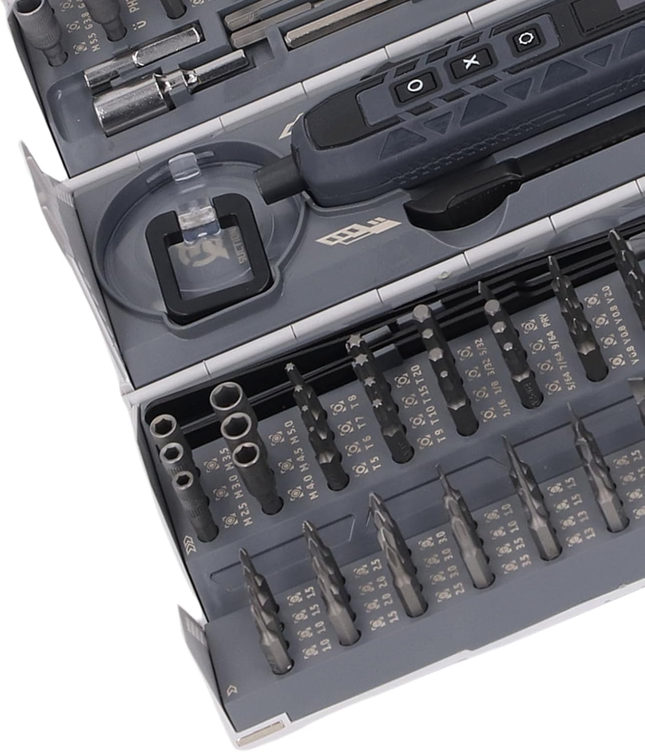 AUNMAS Accurate Ratchet Screw Driver Set, Rechargeable Electric with 162 Bits and Ergonomic Handle for Laptop Computer Phone RC Car Drone Keyboard