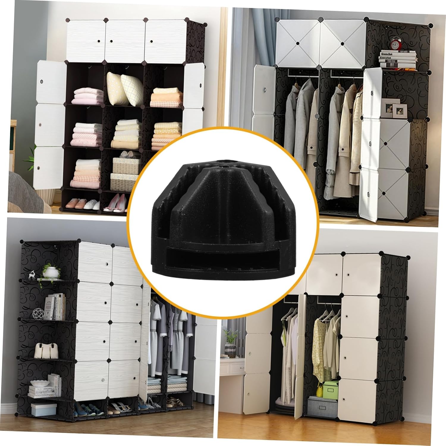 20pcs Plastic Connectors for Storage Cube DIY Shelf Parts Connectors Wire Cube Buttons Cabinet Clips
