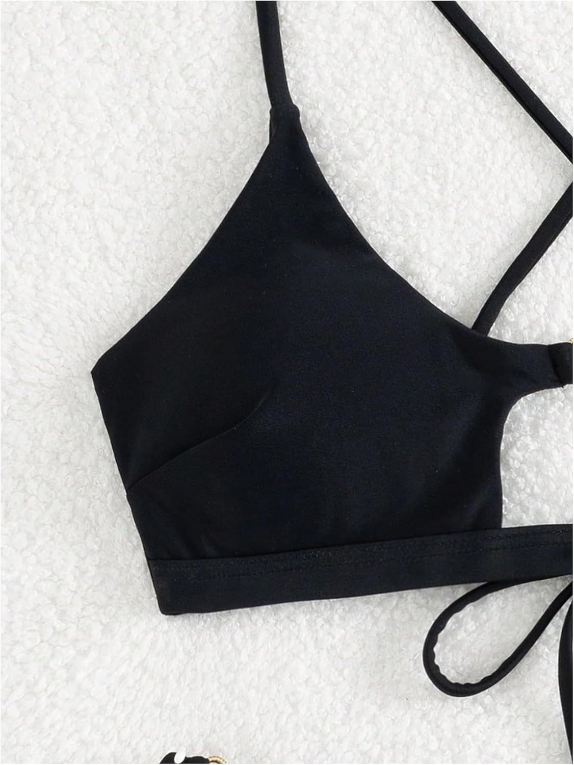 Women's 2 Piece Elegant Bikini Sets Lace Up Cut Out Bras and Thongs Beachwear Set