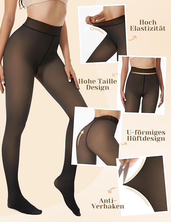 Niwicee Pluche panty voor dames met binnenvoering, hoge taille, thermische panty voor dames, semi-transparant, gevoerd, thermische leggings voor dames, comfortabel, elastisch, dik, Zwart 220 g, S/M Niwicee Pluche panty voor dames met binnenvoering, hoge taille, thermische panty voor dames, semi-transparant, gevoerd, thermische leggings voor dames, comfortabel, elastisch, dik, Zwart 220 g, S/M