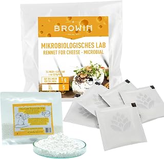 Kit per la caseificazione Caglio e cloruro di Calcio per 100 Litri di Latte vaccino,...