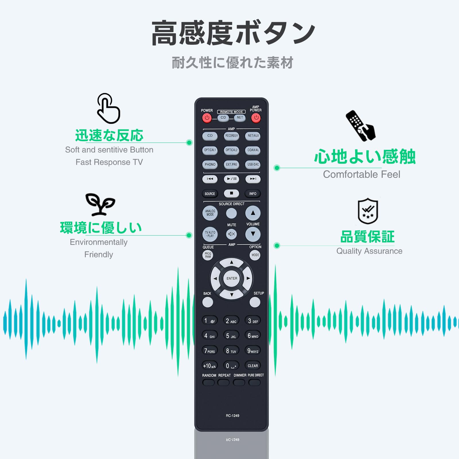 Amazon | CDプレーヤーリモコン RC-1249 for Denon プレミアムシルバー