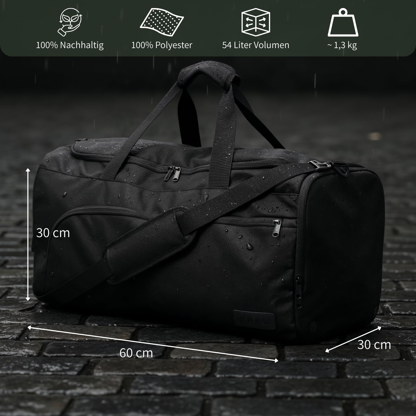 BOUM Borsa organizer, borsa sportiva con scomparto per scarpe, per viaggi, affari, palestre e uomini, funzione zaino, divisori rimovibili, impermeabile, per fitness, calcio, arti marziali, nuoto