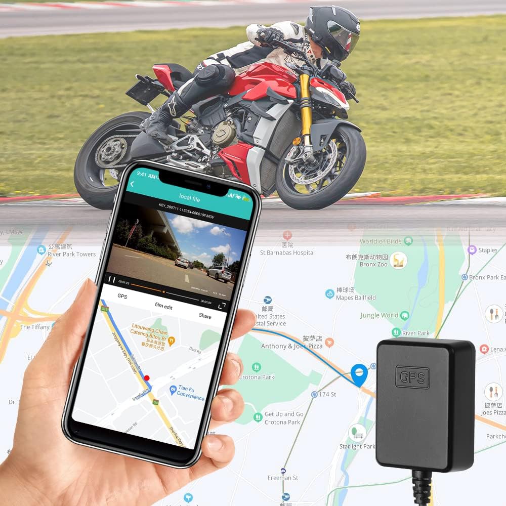 VSYSTO B6D Motorcycle Dash Cam Dual 1080p Sony Starvis Waterproof Motorbike Camera Recorder DVR with Front and Rear 150° Wide Angle Lens, WiFi GPS HDR Night Vision G-Sensor Loop Recording Enabled