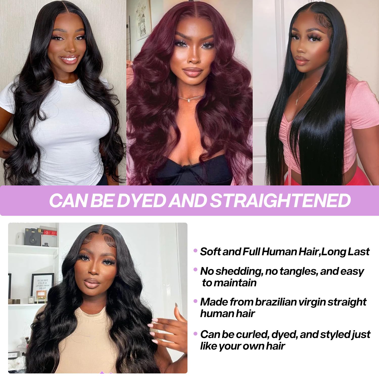 4x4 HD Lace Closure Body Wave Human Hair 18 Inch Pre Plucked 100% Unprocessed Brazilian Virgin Human Hair Extensions Free Part Lace Closure 180% Density Human Hair Natural Black