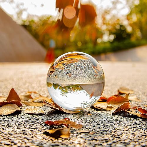 Miniatura 3 de LONGWIN Bola de cristal de fotografía de 3.150 in (3,1 pulgadas) Bola de malabarismo de contacto transparente con soporte de madera