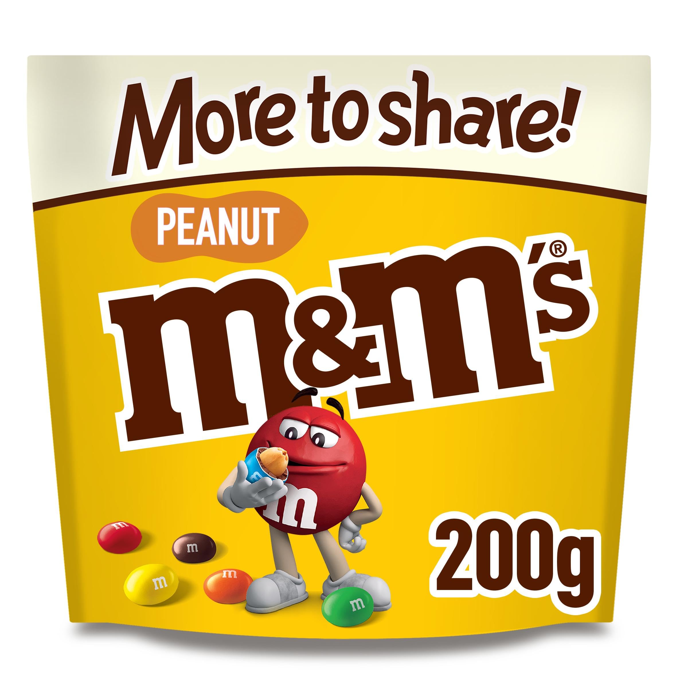 M&M’s Peanut & Milk Chocolate Sharing Bag 200g – Bulk Chocolate Sweets with Roasted Peanuts, Crispy Shell Candy, Chocolate Party Bag, Chocolate Gift, Chocolate Snacks & Sharing Treats