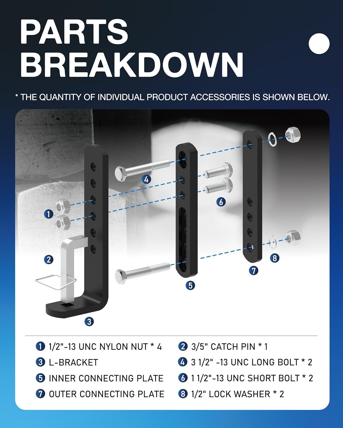 2PCS TOPICK Trailer Sway Control Bracket Replacement for Equalizer Hitch-Weight Distribution System, Replace Part #95-01-5600, Reduction Devices for 6K-14K LB Hitches, Fit 3", 4", 5", 6"Trailer Frame