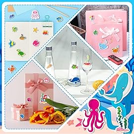 UPINS 12 Sheets Ocean 3D Puffy Stickers for Kids, Under The Sea Animal Cute Fish Shark Foam Stickers for Boys Girls Birthday Gifts, Classroom Reward, DIY Crafts Decorations