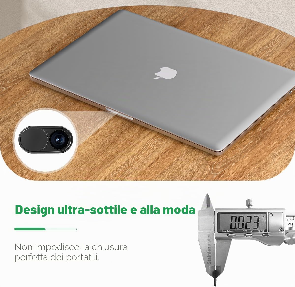 CloudValley Webcam Cover 0.6mm Ultra-Sottile Metallo Copri Webcam per MacBook Pro Air iPad Laptop PC 2 Pezzi Nero