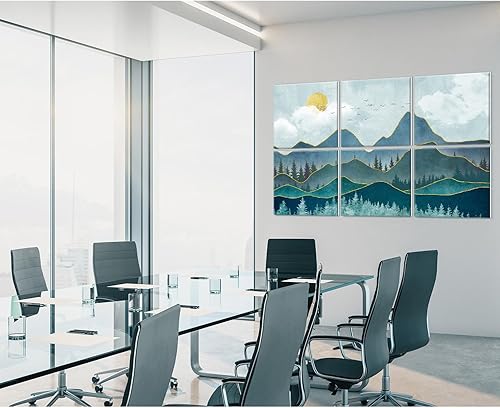 Miniatura 4 de Paneles acústicos artísticos, paquete de 6 pinturas autoadhesivas de pared grandes para decoración de pared, paneles absorbentes de sonido para