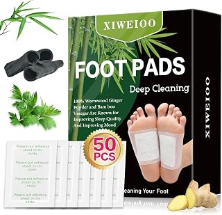 Foot Pads Kit 50 Pack Foot Pads, Ginger Oil Bamboo Charcoal, Foot Care Patch Message Deep Cleansing for Relief, Better Rest, Feet Health Patches, Relaxing Muscles set christmas gifts for women