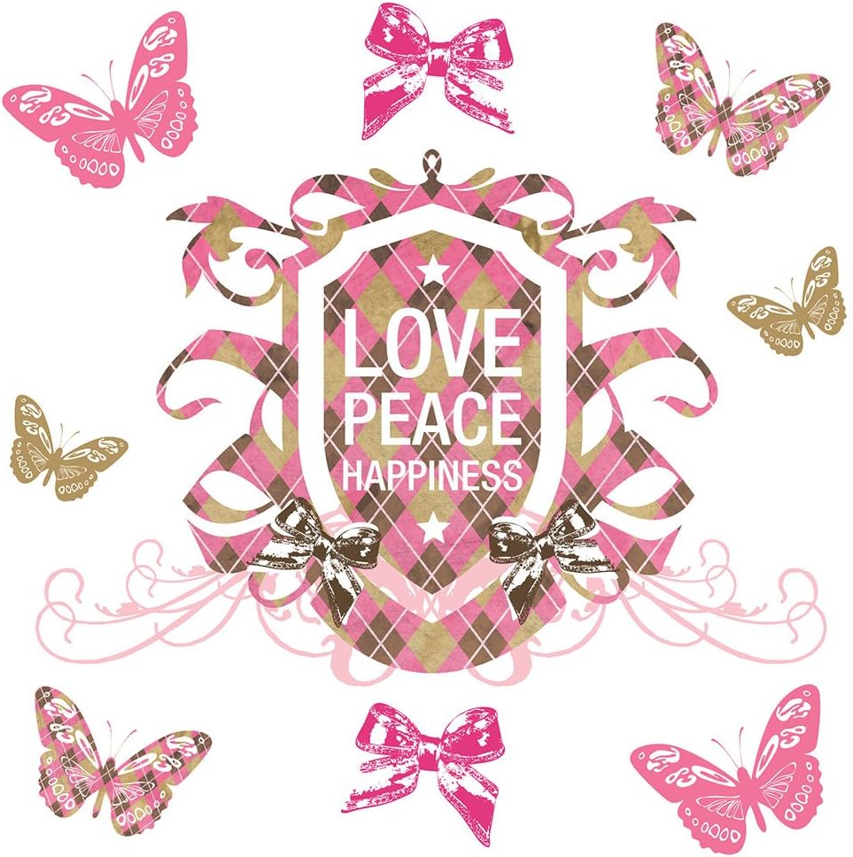 DCWV Wall Art Argyle Love, Girl, Peel Stick, Multi