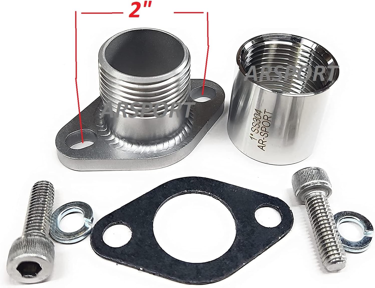 ARSPORT Exhaust Adaptor Male & Female 1" Flange for: Predator 420cc & 301cc, Hond GX 240, 270, 390