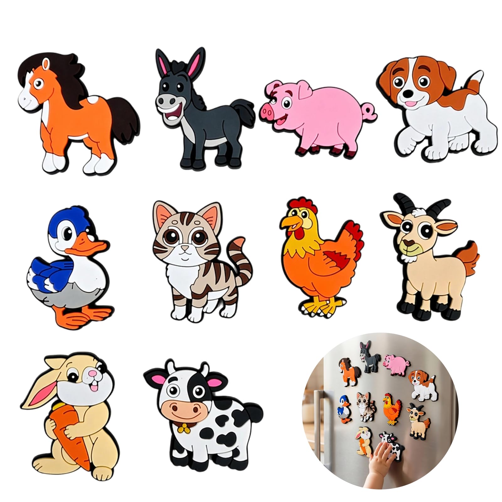 Fridge Magnets for Kids, Farm Animals Fridge Magnets for Toddlers