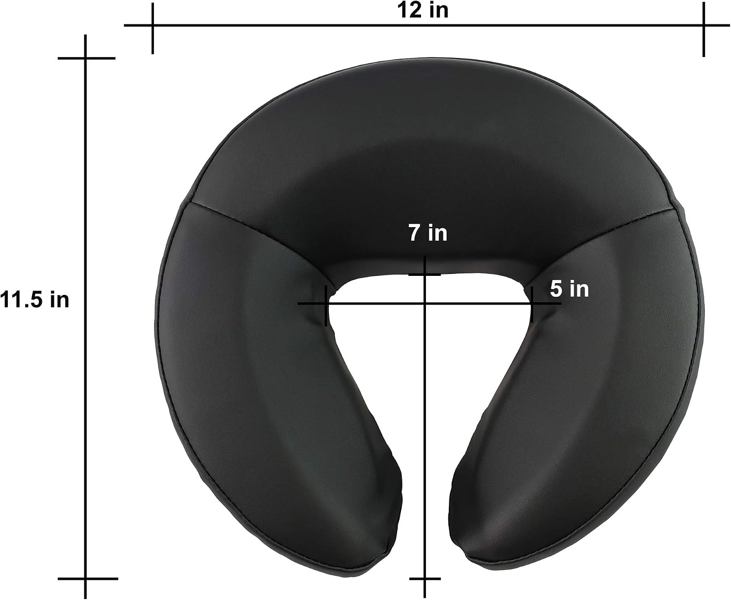 Ultra Soft Spa Massage Table Chair Crescent Face Rest Neck Head Pillow Cushion (Black)