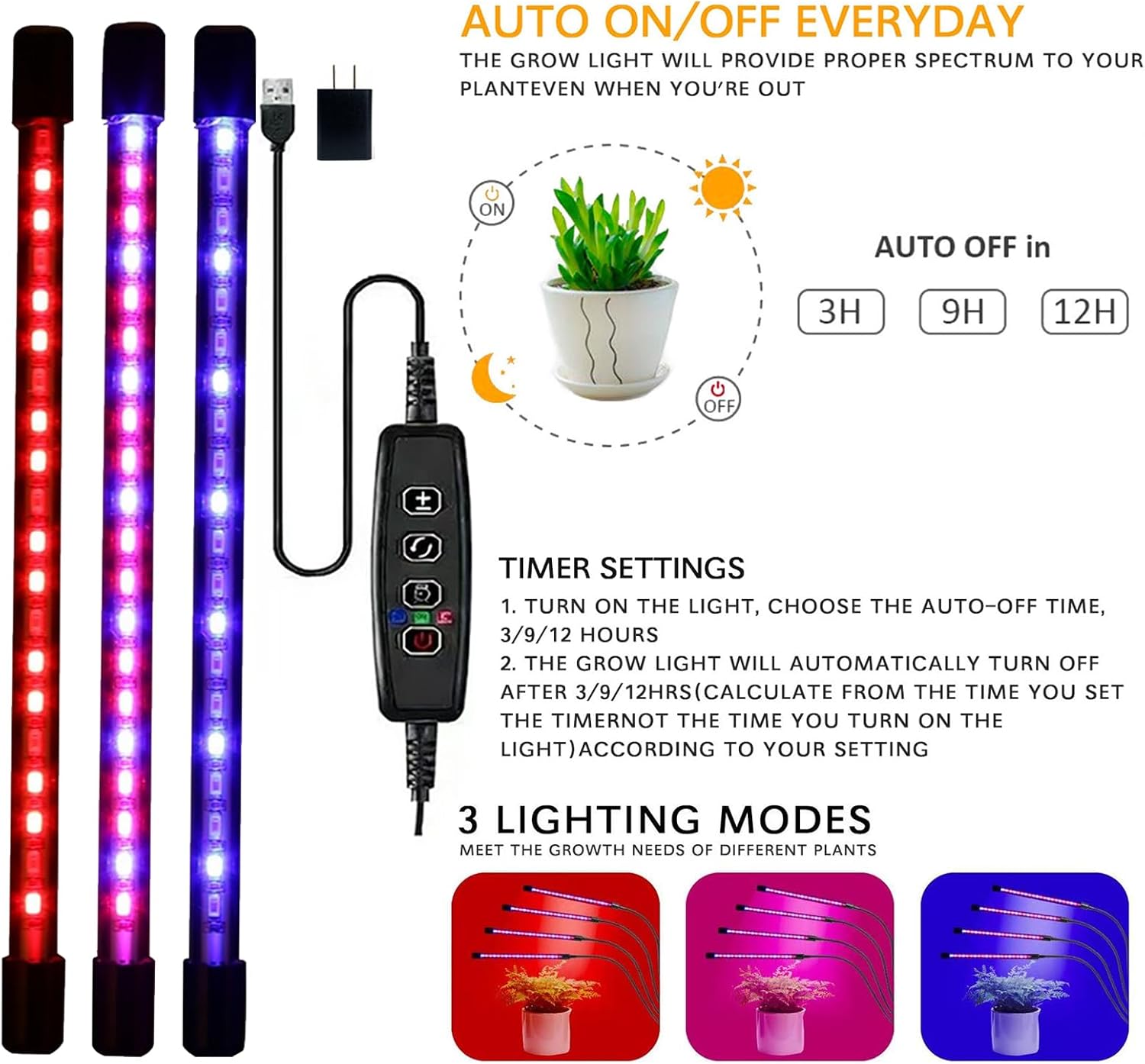 Self-Watering Seed Starter Tray with Grow Light and Heat Mat,Seed Starter Kit,Humidity Domes,Auto Timer,Flexible Brightness Seedling Starter Trays for Indoor Greenhouse Gardening Seed Germinator