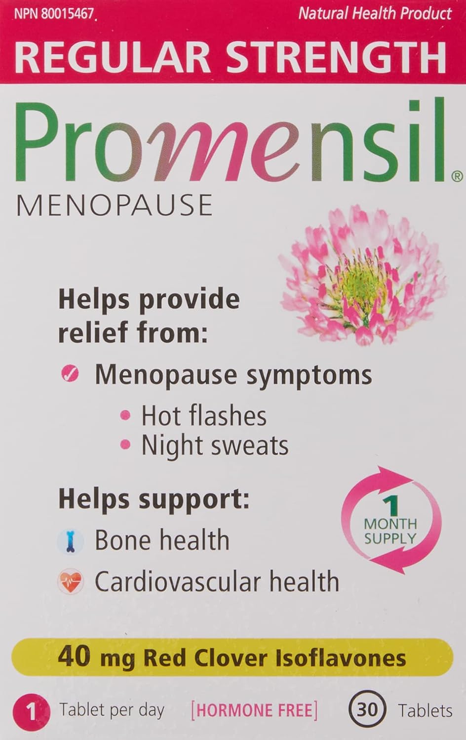 Promensil Menopause, Regular Strength 40mg, 30 count pack