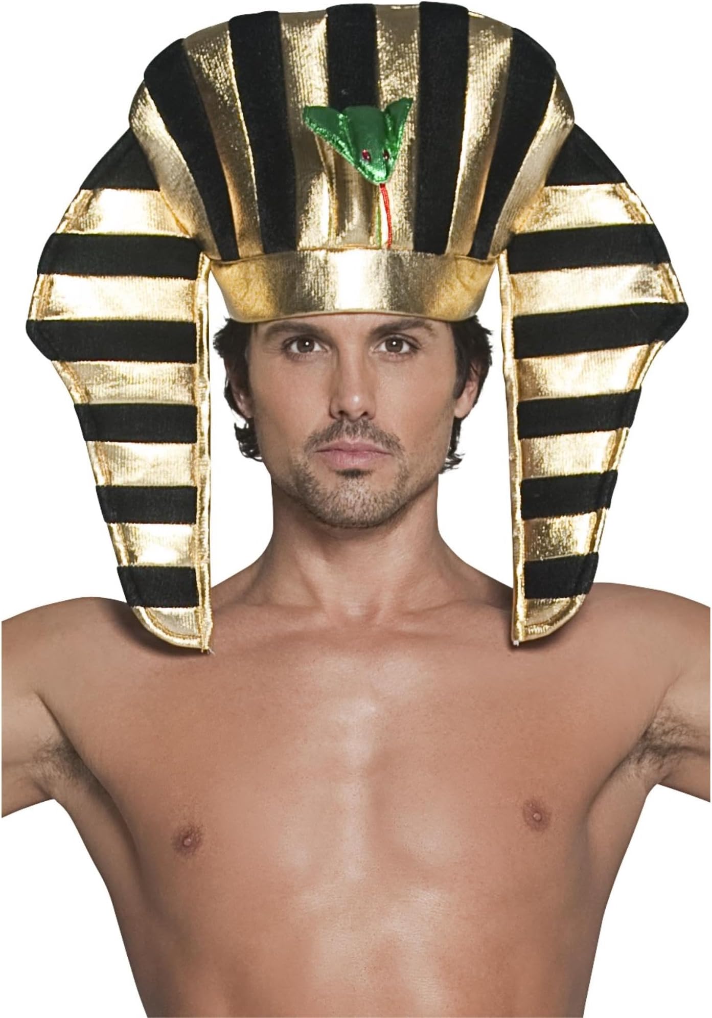 Smiffy's Men's Pharaoh Headpiece, Black & Gold, Soft, One Size, 30284 (US)