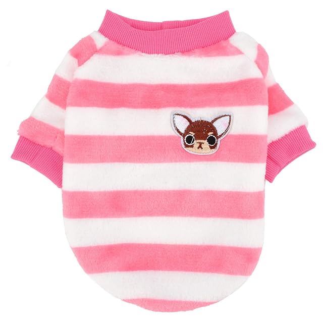 Foto 5 de 8 de ZUNEA Jerséis Invierno para Perro Pequeño Forro Polar Invierno Abrigos Chaquetas para Cachorros a Rayas…