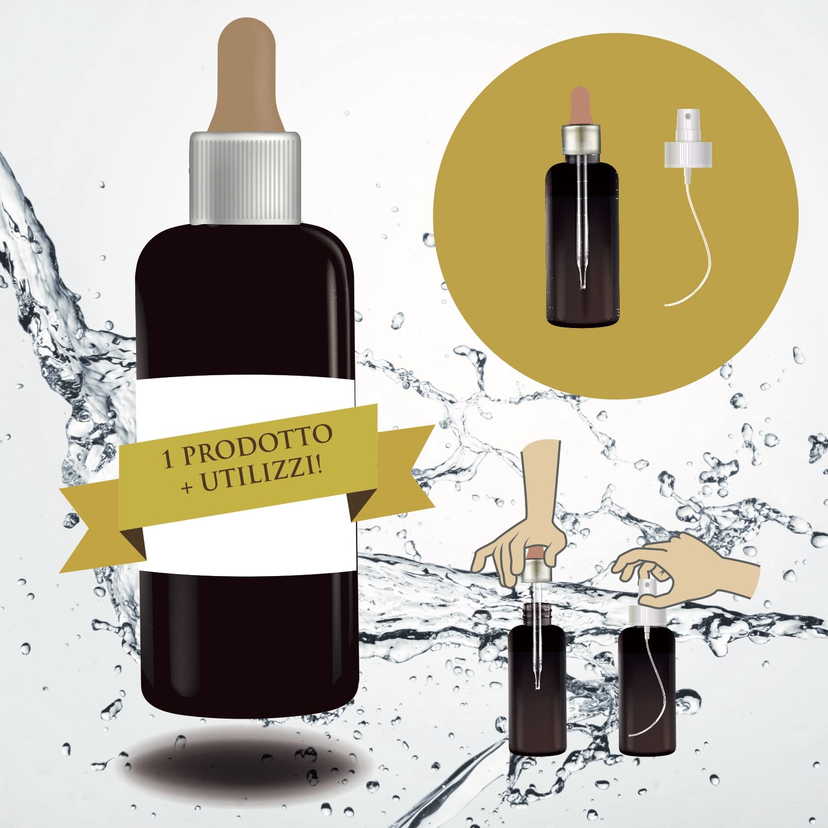 Ferro Colloidale Ionico Supremo - 20 ppm 100ml - Puro, Sicuro Certificato come Dispositivo Medico CE. Erogatori nella confezione: Contagocce e Spray