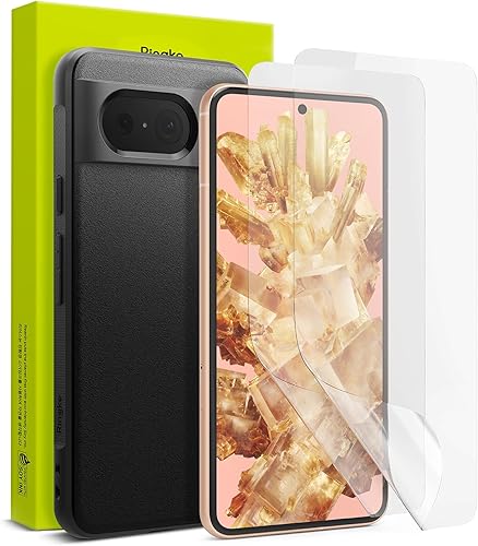 Ringke Onyx - Funda compatible con Google Pixel 8 negra + doble película fácil compatible con Google Pixel 8