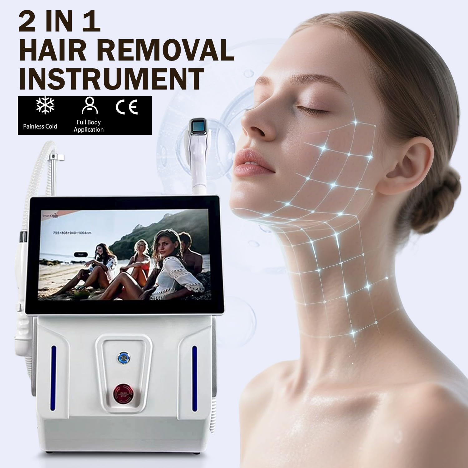 2 in 1 Multifunctional Portable Beauty Device, Comfortable Hair Removal, Facial Blemish Removal