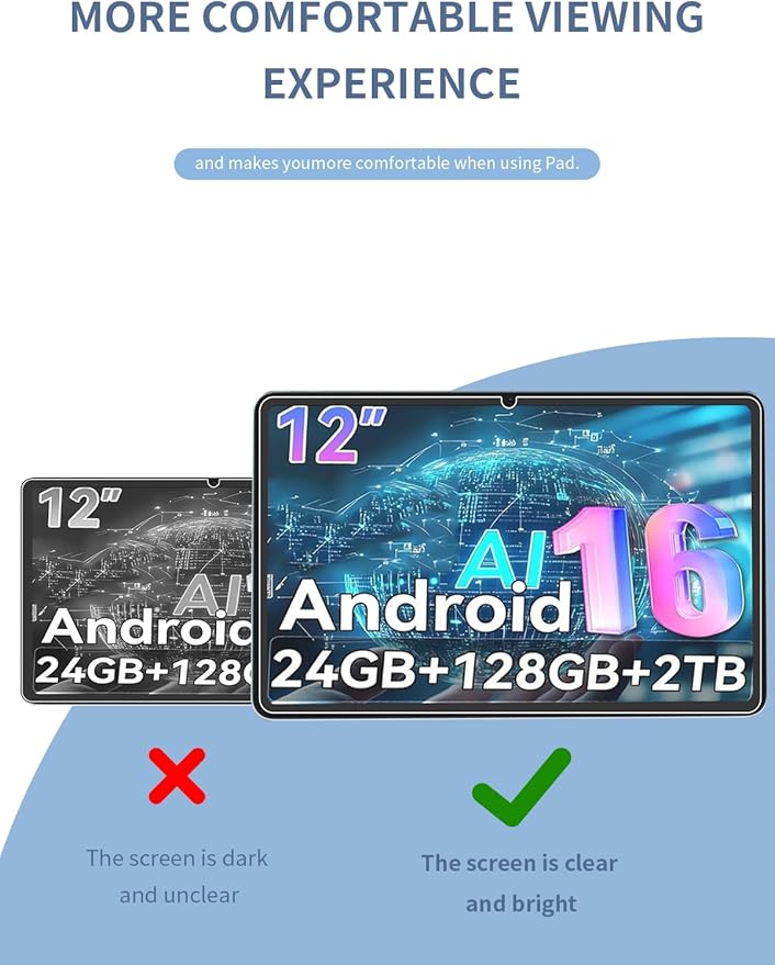 Pack de 2 Protectores de Pantalla de Vidrio Templado para Nexall N90 12 Pulgadas miniatura 2