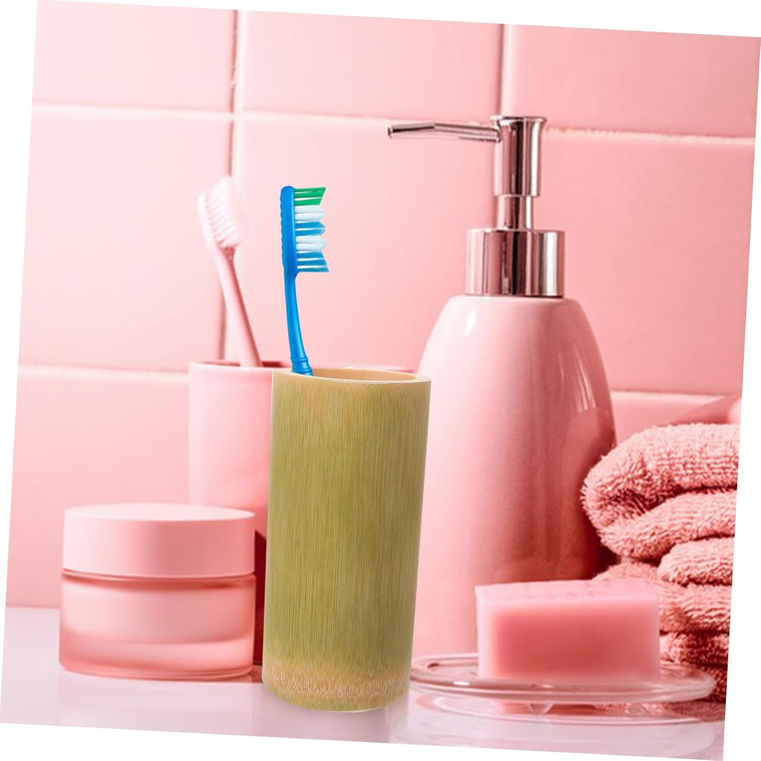 Toothbrush Holder Cup Reusable Unbreakable Mouthwash Cup for Bathroom and Kitchen Design Space-Saving Height