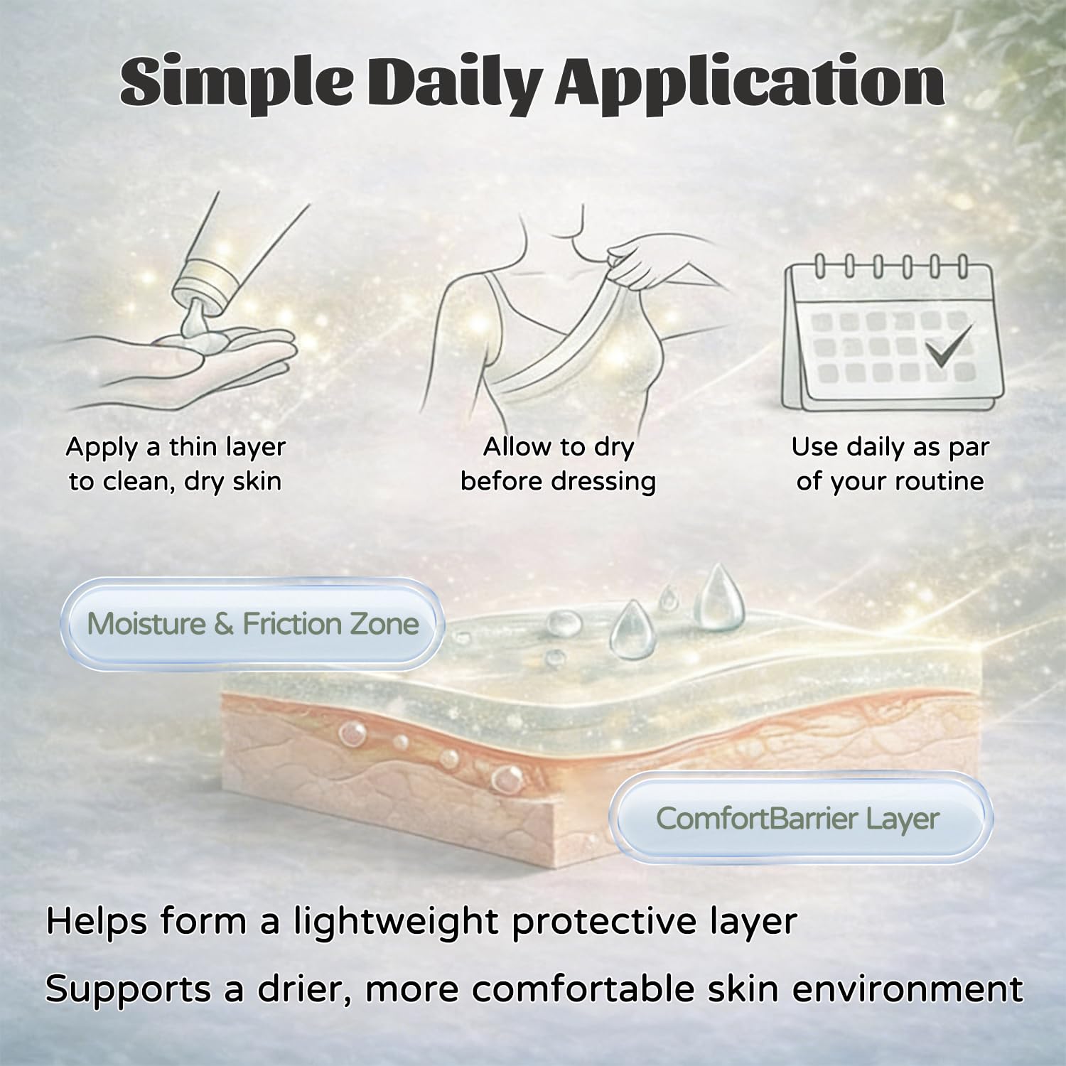 Intertrigo Relief Cream, Cream for Skin Folds, Quickly Soothes Skin and Reduces Moisture and Friction. (2PCS)